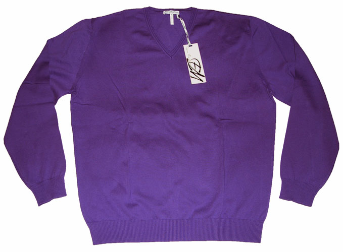 mens purple v neck jumper